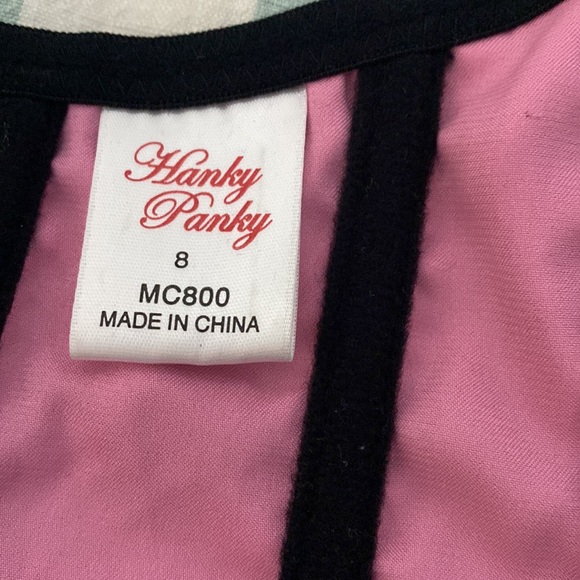 Hanky Panky - Pink with Black lace Corset - Size 8 - Picture 6 of 8